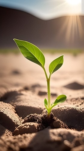 plant in soil w sunbeams.jpg